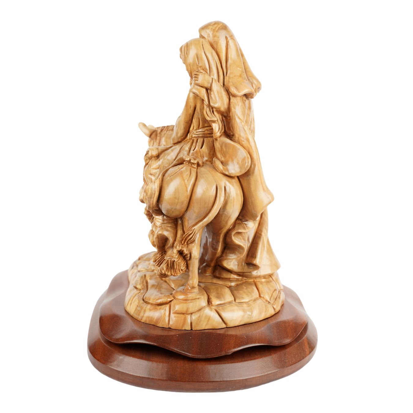 Flucht nach Ägypten – Handgeschnitzte Olivenholzskulptur aus Bethlehem (30 cm)-2