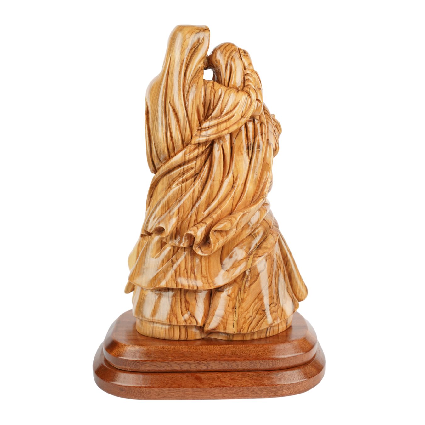 Handgeschnitzte Heilige Familie aus Olivenholz – Exklusive Holzskulptur aus Bethlehem (35 cm)-1