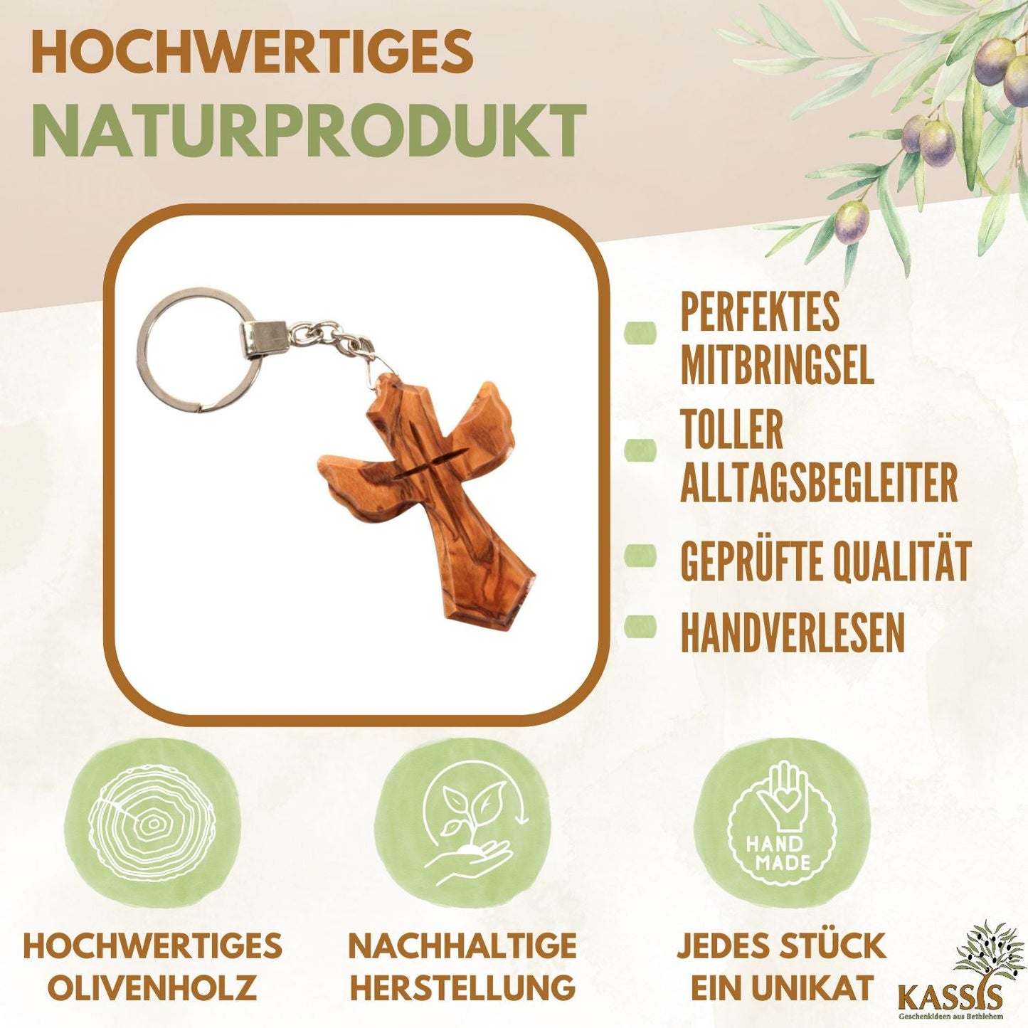 Schlüsselanhänger Kreuz in Engel-Form-1