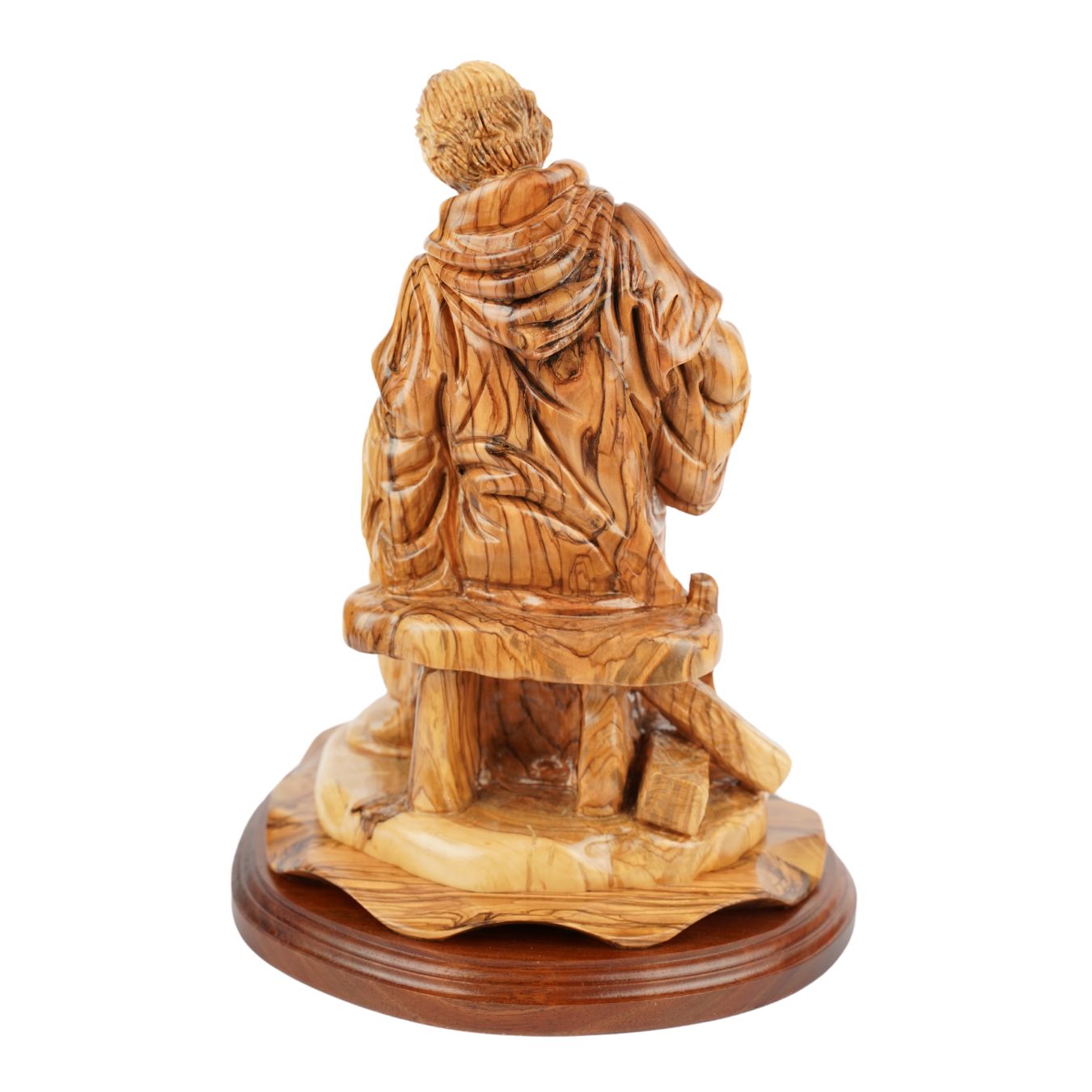 Handgeschnitzte Skulptur „Josef als Zimmermann“ – Olivenholzfigur aus Bethlehem (29 cm)-2