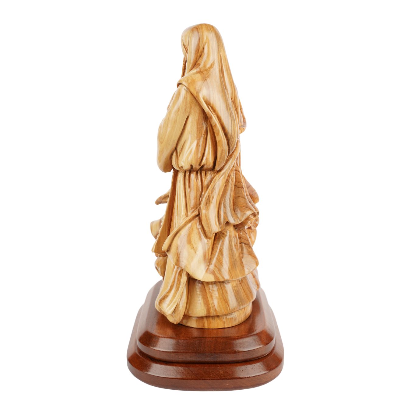 Handgeschnitzte Heilige Familie aus Olivenholz – Exklusive Holzskulptur aus Bethlehem (35 cm)-2