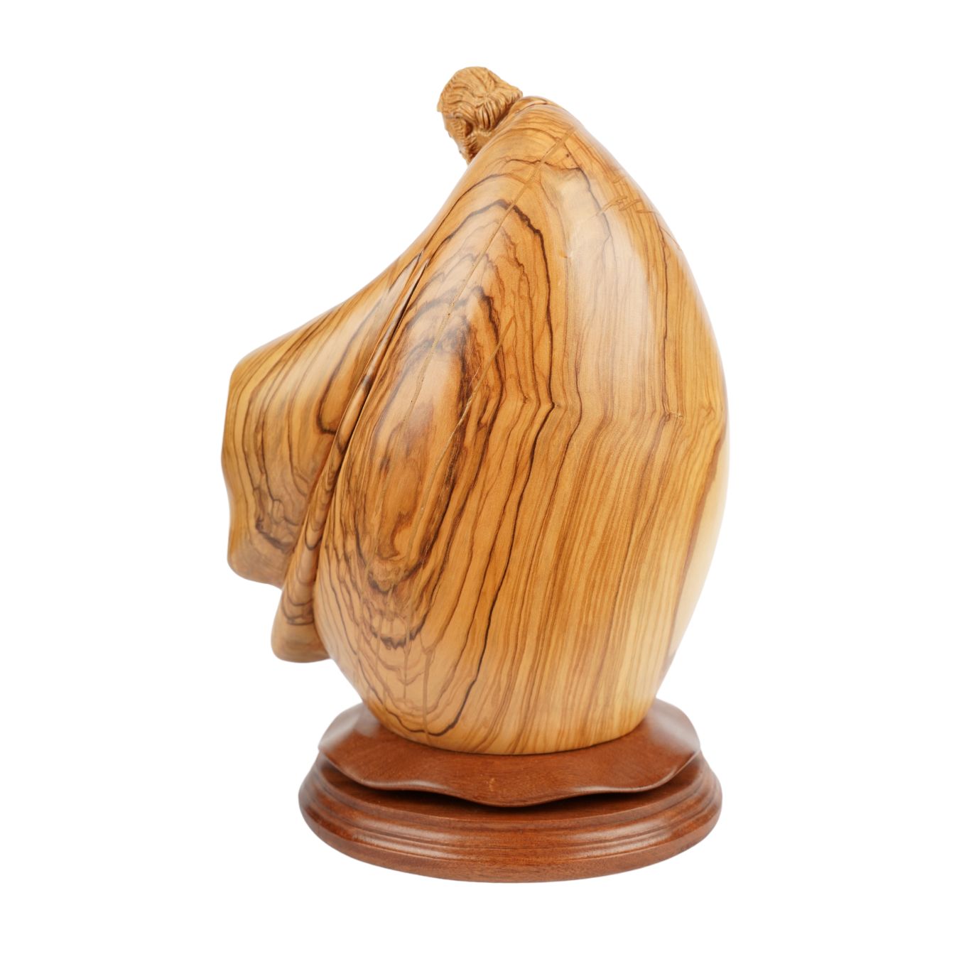 Heilige Familie mit Kind in den Armen – Handgeschnitzte Olivenholzskulptur aus Bethlehem (32 cm)-2