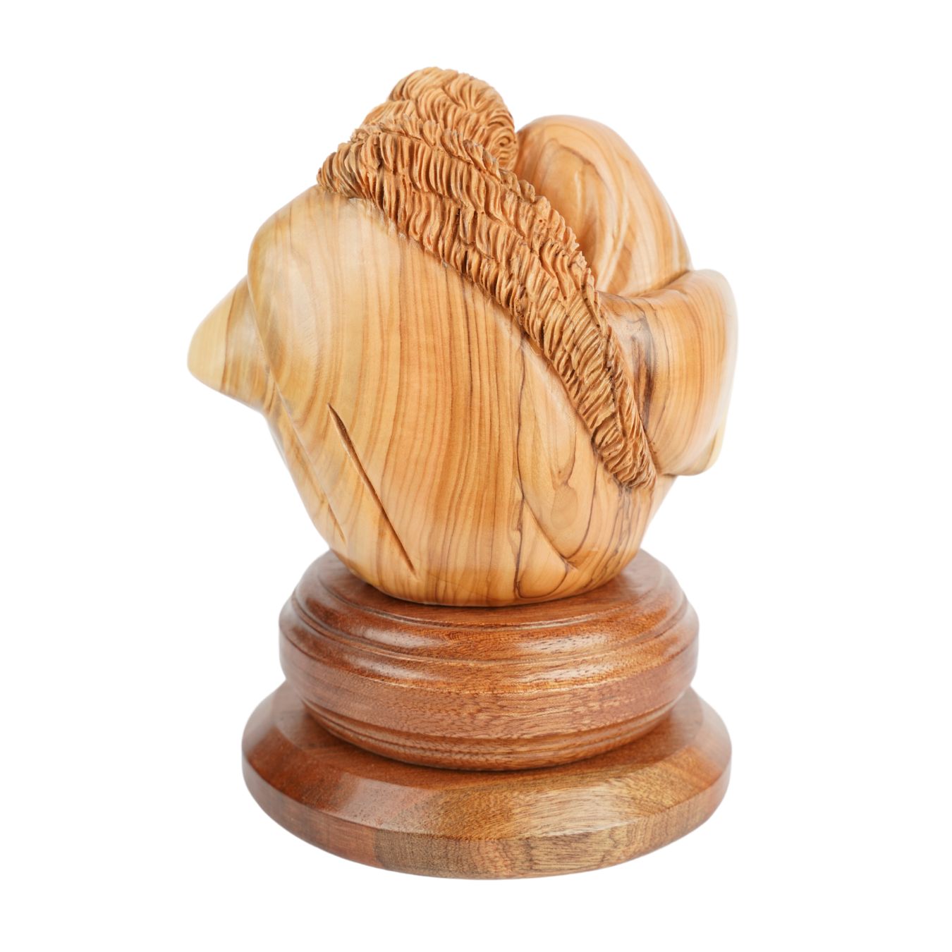 Heilige Familie im Kreis der Liebe – Handgeschnitzte Olivenholzskulptur aus Bethlehem (21 cm)-3