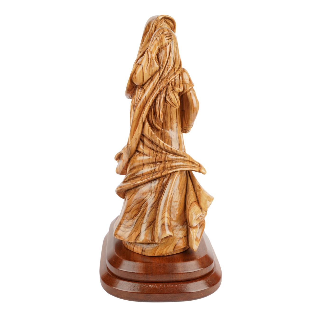 Handgeschnitzte Heilige Familie aus Olivenholz – Exklusive Holzskulptur aus Bethlehem (35 cm)-3
