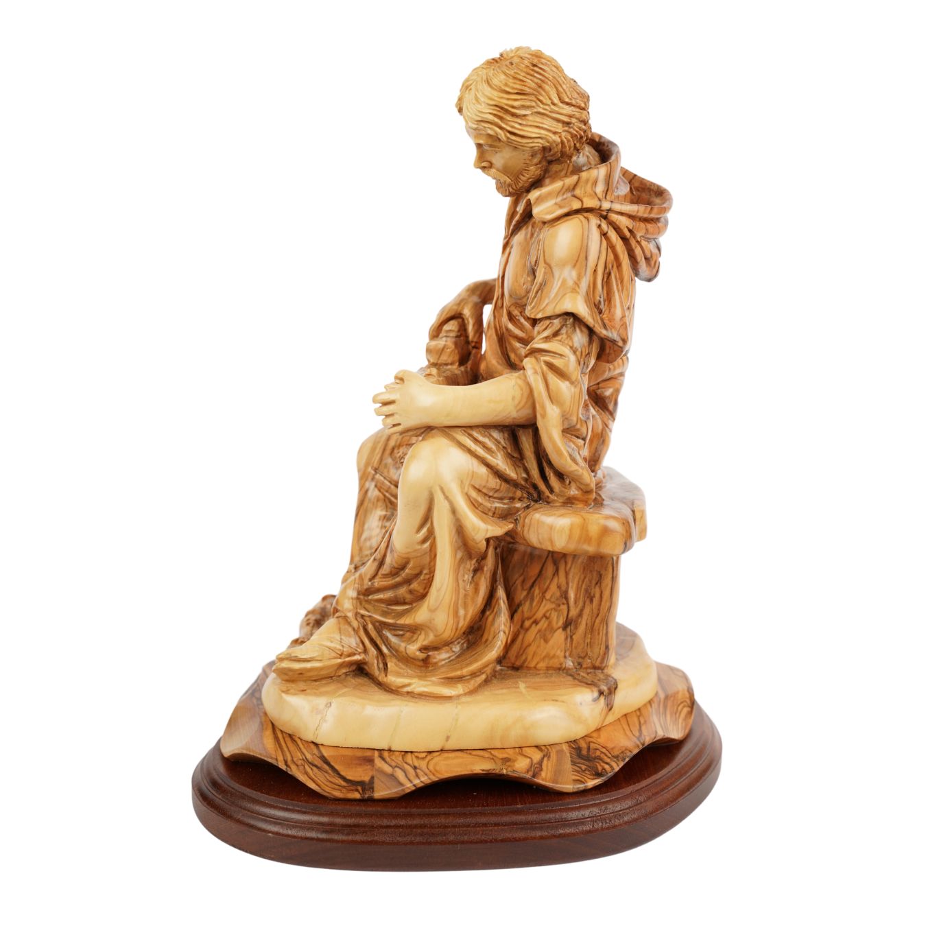 Handgeschnitzte Skulptur „Josef als Zimmermann“ – Olivenholzfigur aus Bethlehem (29 cm)-3