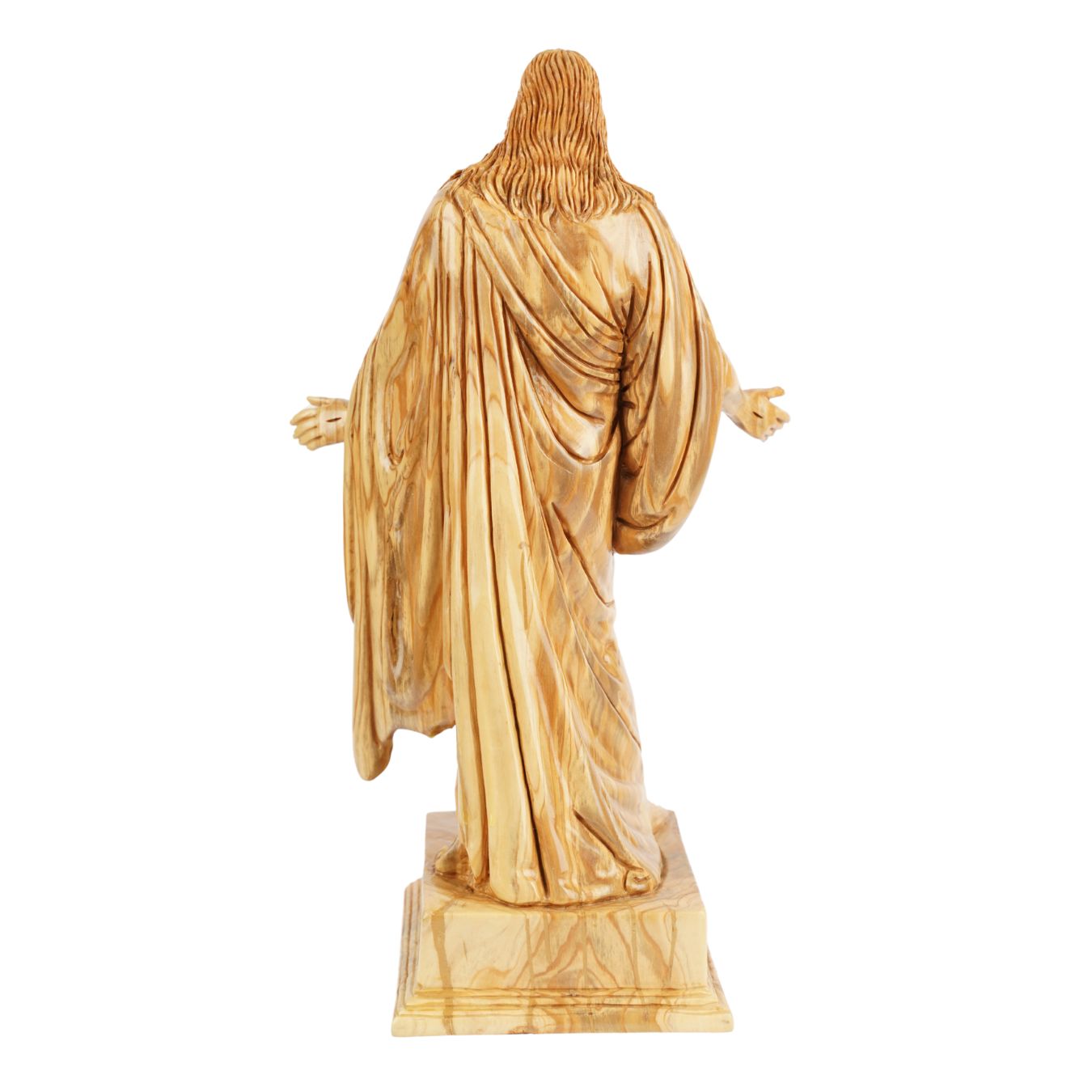 Handgeschnitzte Jesus-Statue aus Olivenholz – Exklusive Christusfigur aus Bethlehem (39 cm)-4