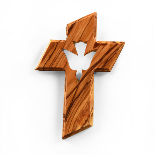 Olivenholz Wandkreuz mit dem Heiligen Geist-0