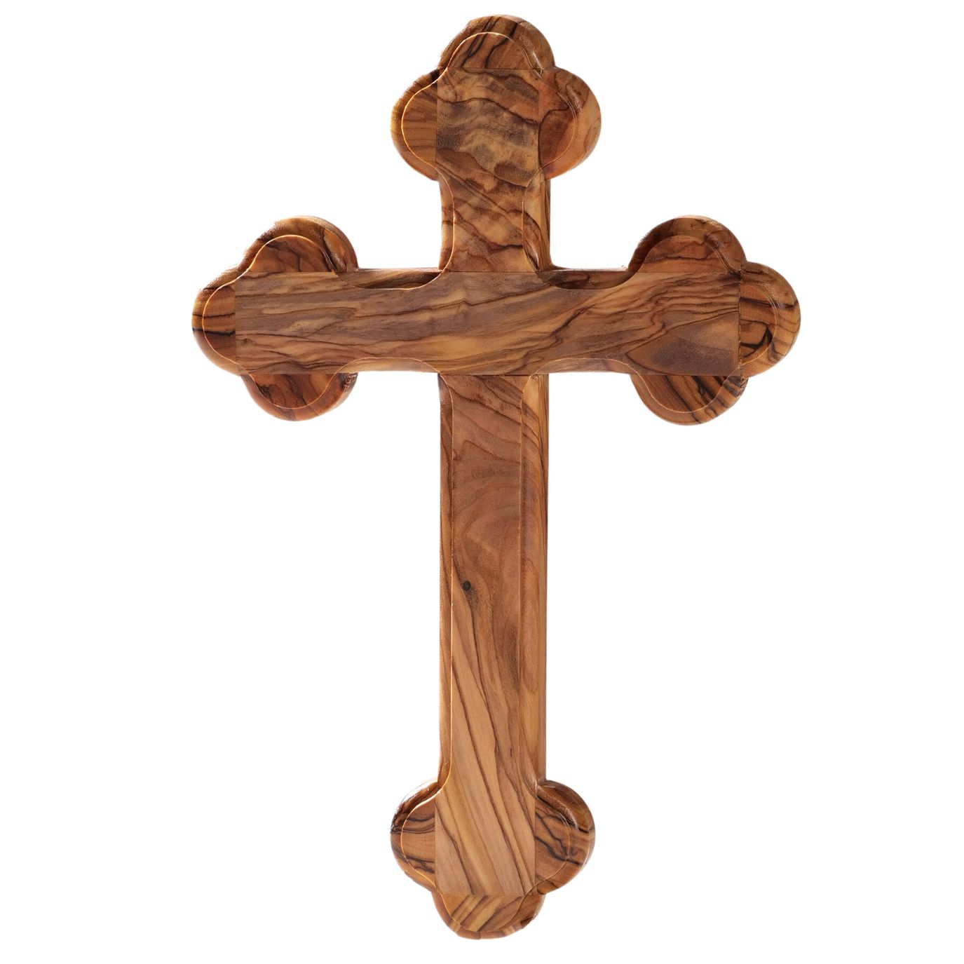 Olivenholz Kreuz mit runden Kanten-0